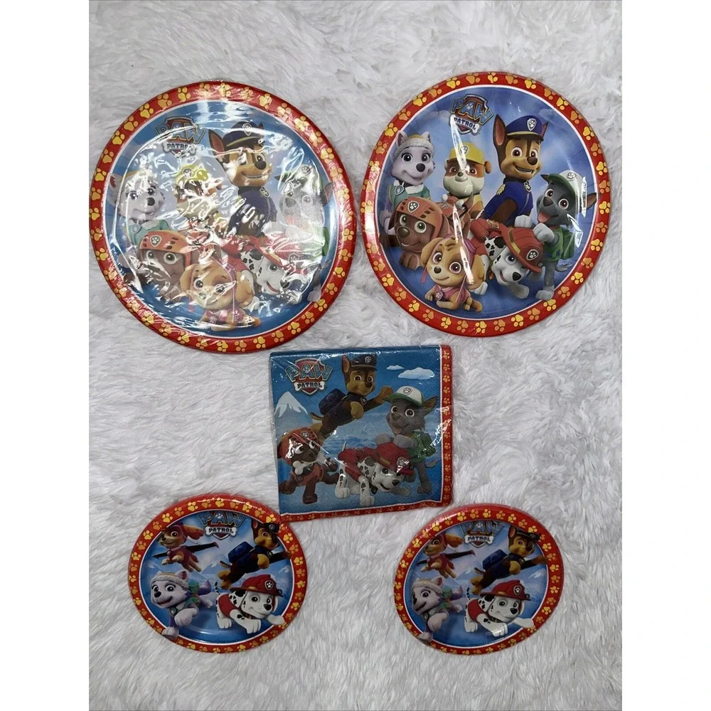 Paw Patrol Party Supplies Set 4 Packs Plates and 1 Pack Napkins Birthday Theme